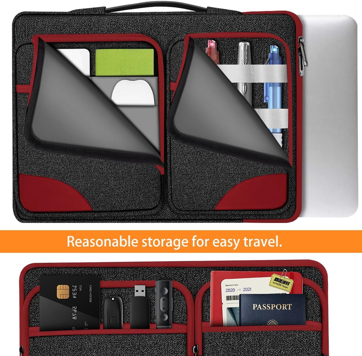 ZINZ Laptop Case 15 15.6 16 inches Sleeve Slim Briefcase Spill-Resistant Handbag for Most Popular 15" 15.6" 16" Notebooks，B01RD02