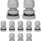10 Pcs 1/4" NPT Nylon Cable Glands, IP68 Waterproof Adjustable Cord Grip Cable Connector Strain Relief Wire Protectors for 4-6mm Cable Diameter, Grey