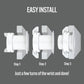 (2-Pack White) Cable, Wire & Cord Management - Self Locking Grommet with Cover for Walls, Ceilings, Desks, Used for All Surfaces 3/8” to 1” Thick, Made in USA