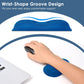 VANKEY Ergonomic Mouse Wrist Rest, Soft Mouse Wrist Support Pad with Memory Foam, Non-Slip Base (French Blue)
