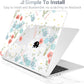 Batianda Premium Case for New MacBook Air 15 inch 2025 2024 2023 with M4 M3 M2 Chip, Floral Designed Protective Plastic Hardshell & Keyboard Cover & Screen Protector, Cute White Flower
