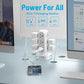 65W Fast Charging Station, Flat Plug Power Strip Tower with 12 AC Outlets & 8 USB Ports (2 PD USB-C Ports), 10FT Extension Cord, Compatible for MacBook Pro, iPhone Series.