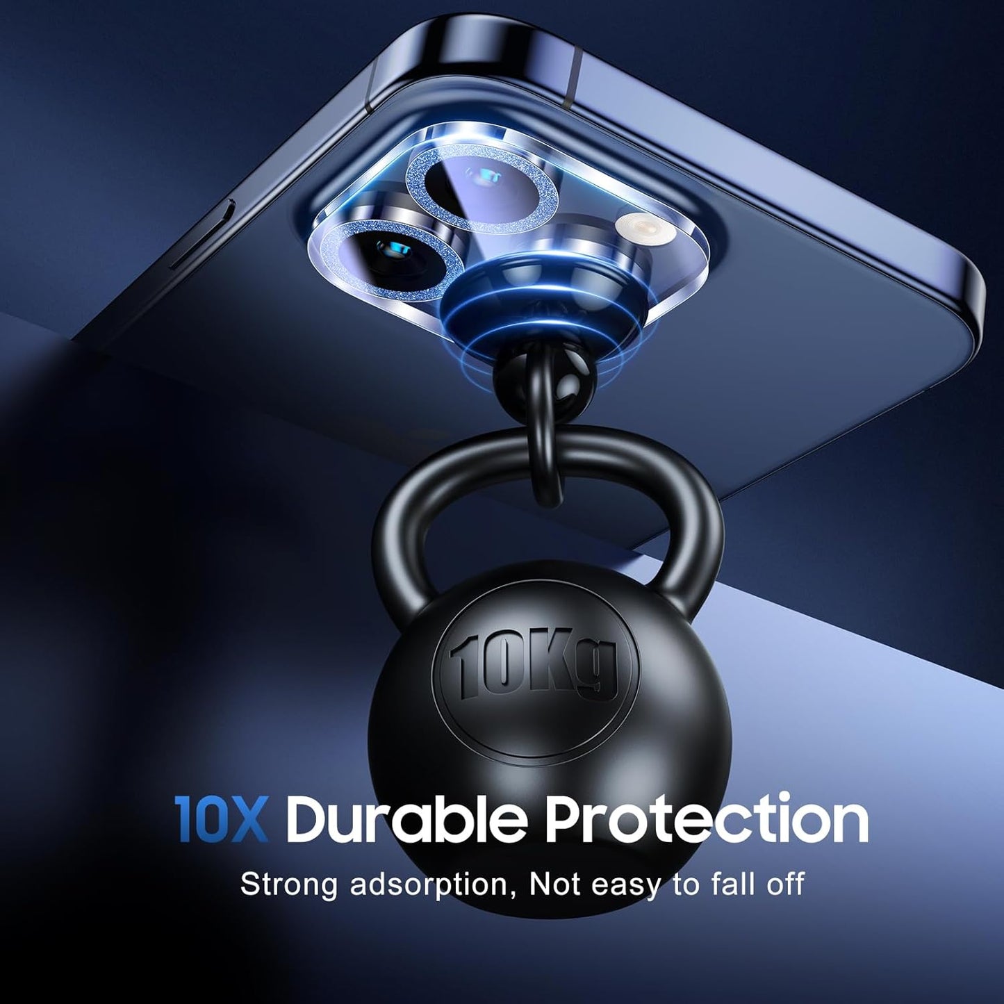 UniqueMe for 3 Pack iPhone 15 Pro/iPhone 15 Pro Max Camera Lens Protector, [Drop Protection] [Case Friendly] 9H+ Tempered Glass Camera Cover Screen [Update New Version] - Glitter Blue