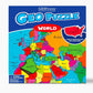 GeoToys GeoPuzzle, World Shaped Jigsaw Puzzles, 68 Pc Geography Puzzle, Geography Game & Map Puzzle, Jigsaw Puzzles for Kids Ages 6-9 Years Old