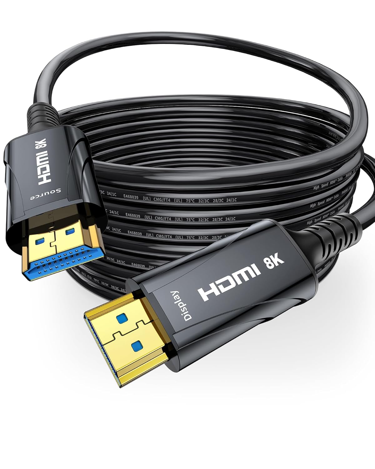8K Long Fiber Optic HDMI Cable 75FT/22M - 48Gbps High-Speed HDMI Cord,CL2,8K 60Hz,4K120Hz,HDCP 2.2&2.3, HDR10 - Compatible with HDTV,Monitor,Projector