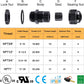 XHF IP68 Nylon Waterproof NPT Cable Glands Assortment 38pcs 1/4", 3/8'', 1/2'', 3/4'' UL Listed and RoHS Cord Grip Compliant Cable Strain Relief Black