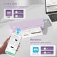 Inkless Portable Printer for Travel, Wireless Thermal Printer Supports 8.5 x 11 Inch US Letter Size, Bluetooth Machine Includes Carry Case and 3 Rolls of Thermal Paper Kit, Purple