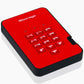 iStorage diskAshur2 SSD 256GB Red| Secure portable solid state drive | Password protected | Dust & water resistant | Hardware Encryption