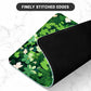 ITNRSIIET Mouse Pad with Stitched Edge Premium Textured Smooth Precise Operation Waterproof Washable Non-Slip Rubber Base Desktop Protection Mat, 10.2×8.3×0.12 inches, Green Leave Cat