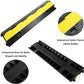Reliancer 3 Pack Dual Channel Rubber Cable Protector Ramp 2 Channel Traffic Speed Bump 11000lbs Capacity Heavy Duty Driveway Hose Cover Ramp Cord Track Protector Wires Concealer w/Flip-Open Top Cover