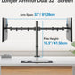 HUANUO Dual Monitor Desk Mount, Heavy-Duty Steel Adjustable Arm for 13-32 Inch Screens, Tilt, Swivel, Rotate, C-Clamp & Grommet Base, Holds up to 17.6 lbs per Arm, VESA 75/100mm