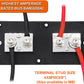 600A 48V Bus Bar Box 4 Stud (3/8 inch) M10 High Current Tin Plated Copper Distribution Block Positive Negative Independent Modules Electrical Battery Ground Buss Bar with Cover for RV Marine