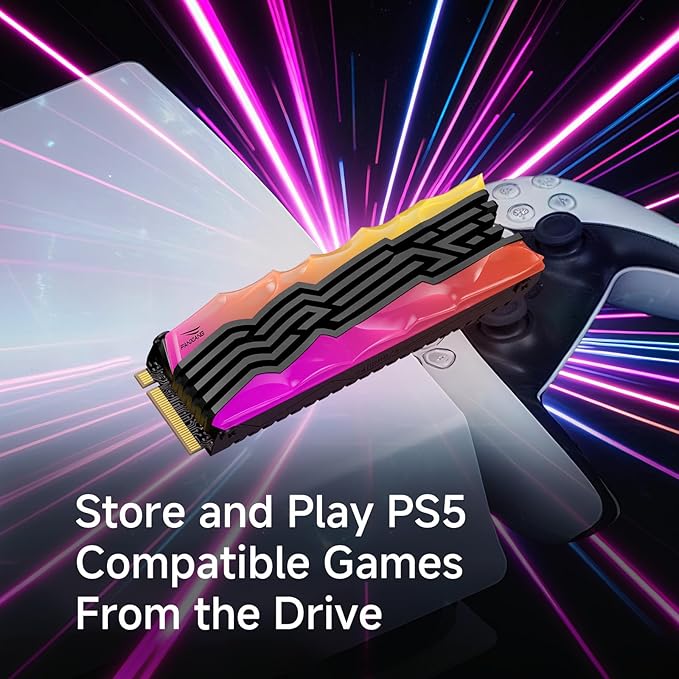 fanxiang S790R 4TB NVMe M.2 SSD PCIe 4.0 x4, Internal Solid State Drive with RGB Heatsink, Up to 7350MB/s, 3D NAND TLC, PS5 Compatible, Ideal for Gaming, Creators & Professionals