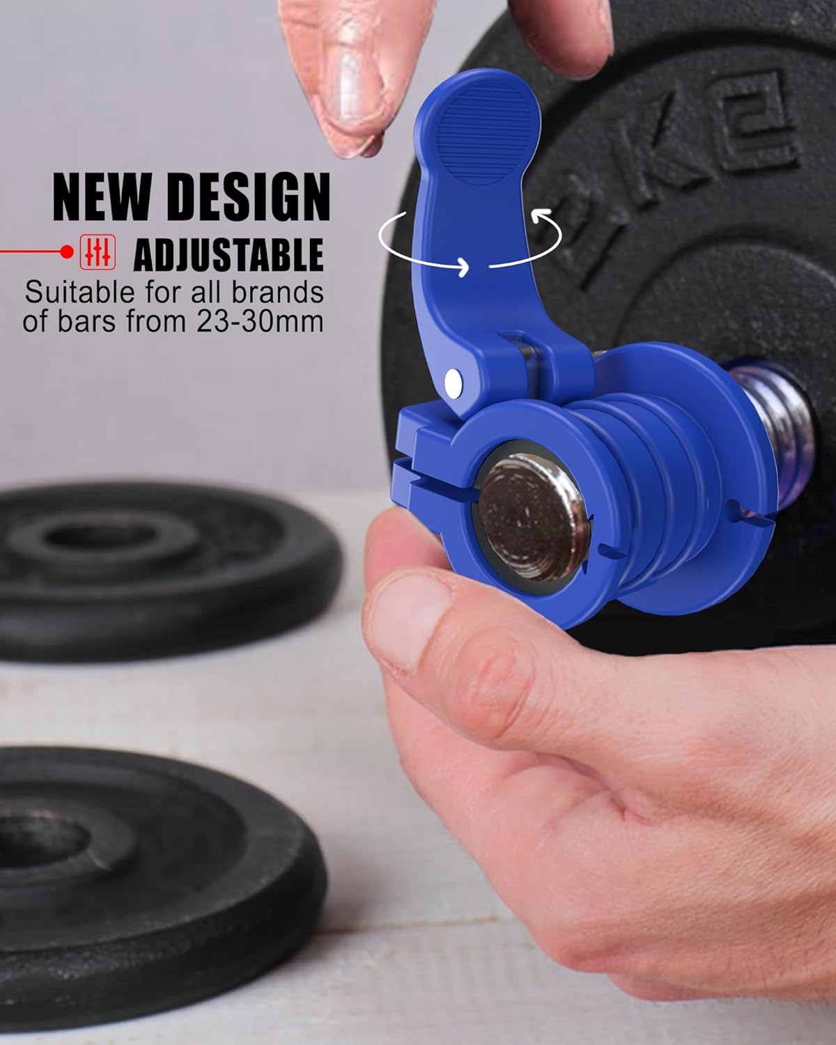 Pro Barbell Clips 1 inch Barbell Clamps 0.9-1.18inch Quick Release Weight Clips for Bars Multi-Size Adjustable Olympic Barbell Clamps