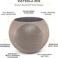 Victrola Zen – Wireless Outdoor Bluetooth Solar Speaker – IP65 Weather Resistant, Solar Charging, Multi-Speaker Connection Using Auracast (Each, Stone)