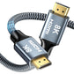 8K HDMI Cable 2 ft, 48Gbps High Speed HDMI 2.1 Cable, Braided HDMI Cable 2.1 8K 60Hz 4K 120Hz Support for HDR eARC HDCP 2.2/2.3, HDMI Cord Compatible with HDTV, Laptop, Monitor, PC