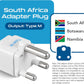 Ceptics South Africa Travel Plug Adapter (Type M) - 3 Pack [Grounded & Universal] (GP-10L-3PK)