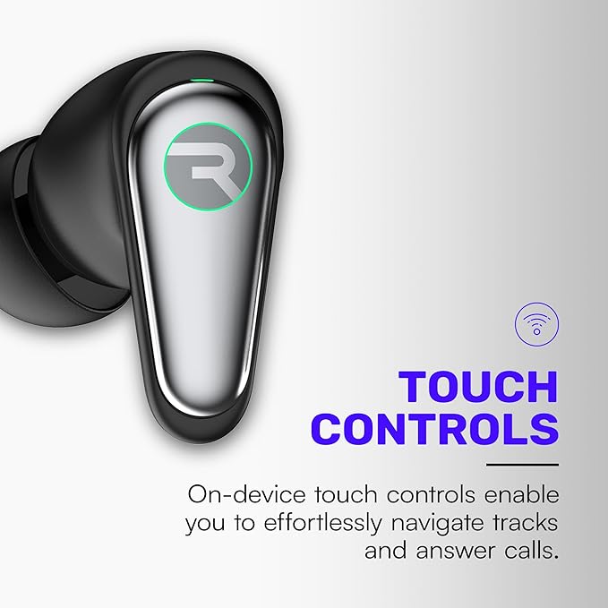 Raycon Pro Earbuds Wireless Bluetooth + 6 Microphones with Hybrid Active Noise Canceling, Sweat & Water-Resistant Earphones, Premium Wireless Ear Buds Bluetooth 40 Hours Playtime (Blue)
