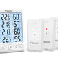 Geevon Indoor Outdoor Thermometer Wireless, 5-Inch Display Digital Hygrometer Thermometer Temperature Humidity Monitor with 3 Remote Sensors and Backlight, Battery-Powered(White)