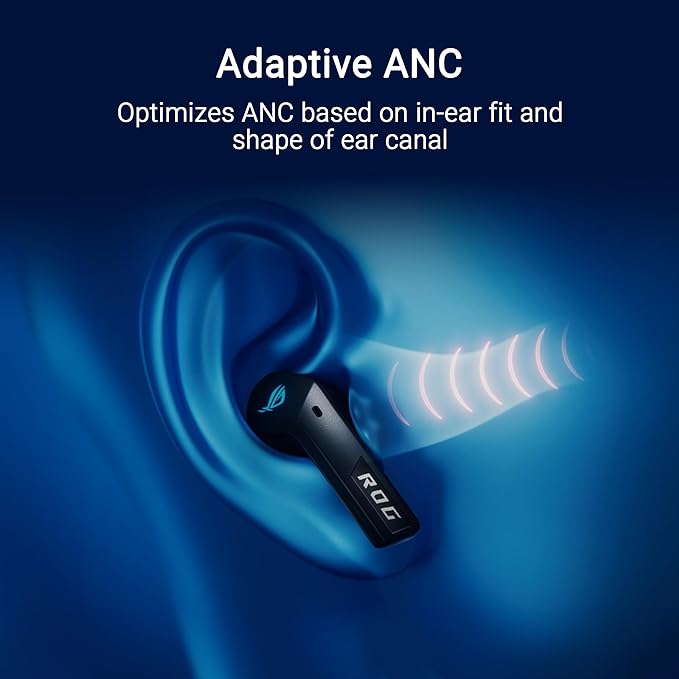ASUS ROG Cetra True Wireless SpeedNova Gaming Earbuds – Dual-Mode (BT, 2.4GHz), Dirac Opteo, Bone-Conduction AI Mic, Adaptive ANC, 46Hr Battery, for PC, PS5, PS4, Switch, Mobile, ROG Ally/X - White