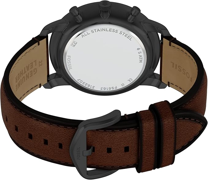 Fossil Men's Neutra Quartz Stainless Steel and Leather Chronograph Watch