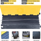 OrangeStar 2-Pack Rubber Cable Protector Ramp Heavy Duty 5-Channel Wire Cord Cover Ramps 18 Tons Load Capacity Traffic Speed Bumps for Driveway