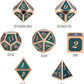 Teal D&D Metal Dice Set,DNDND 7 PCS Metallic Dungeons and Dragons Dice with Free Metal Case for D&D Game Role Playing (Teal and Copper)