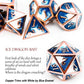 Haxtec Metal DND Dice Set Copper Blue White D&D Dice with Leather Dice Bag Compatible with Dungeons and Dragons RPG-Ice Dragon Bait