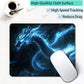 Witchy Blue Japanese Dragon Custom Mouse Pad with Non-Slip Rubber, Small Square Design for Wireless Laptop & Computer Mouse Pads for Desk, 9.5 x 7.9 inch Smooth Surface for Gaming & Office