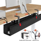 Univivi No Drill Under Desk Cable Management Tray, 36" Cord Organizer for Table, Clamp/Screw Mount Desk Cable Management, Premium Fabric Cable Management Tray for Office, Home