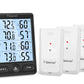 Geevon Indoor Outdoor Thermometer Wireless 3 Remote Sensors, 5-Inch Display Digital Hygrometer Thermometer Temperature Humidity Monitor with 8S Backlight, Battery-Powered (Black)