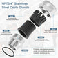 NPT 3/4" Stainless Steel Waterproof Cable Gland IP68 Waterproof Cable Gland Adjustable 13-18mm Cable Gland Protectors - 2 Pcs