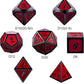 DnDnD Red D&D Game Dice,7 Die Polyhedral Metal Dice with Gift Metal Tin for RPG DND Dungeons and Dragons Dice Collector Board Game Player