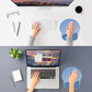 ITNRSIIET Ergonomic Mouse Pad with Wider Memory Foam Wrist Rest +17%, Curved Cushion Reduces Pressure 20%, Pain Relief, Non-Slip, Smooth, Cute Color Desk Accessory, 9.85 x 9 inch, Gradient Blue Ombre