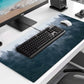 Large Extended Gaming Mouse Pad with Stitched Edges, Non-Slip Waterproof Rubber Base Mouse Pad for Office, Computer, Keyboard, Laptop and Home Desk Pad 35.4 x 15.7 x 0.12 Inch (Grey Forest)