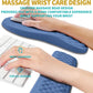 Hokafenle 2 in 1 Ergonomic Mouse Pad Wrist Support & Wrist Rest for Computer Keyboard Set, with Relieve Carpal Tunnel Pain Massage Bulge and Full Memory Gel Design (2In1 Set, Midnight Blue)
