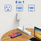 6FT Ultra-Thin Flat Plug Power Strip with 5 Outlets & 3 USB Ports | Child & Pet-Safe, 1625W, Wall-Mounted Cord Organizer, Universal Size Outlet & Plug Concealer with Cord Clips(UL Listed)
