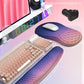 Hokafenle 2in1 Combination, Wave Keyboard Wrist Rest and Ergonomic Curvature Mouse Pad Wrist Support for Relieve Wrist Pain, Filled with Soft Cushion Memory Foam, Dawn