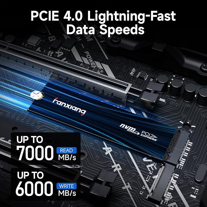 fanxiang 4TB NVMe SSD PCIe Gen 4 Gaming SSD for PS5, Up to 7000MB/s M.2 2280 SSD Compatible with PS5 Storage Expansion, Internal Solid State Drive for Gamers, Professionals, Creators S880E