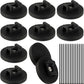 Magnetic Zip Tie Mount Wire Cable Holder, Include 10 Pcs 43mm Magnetic Cable Zip Tie Base with 50 Pcs Heavy Duty Zip, Multipurpose Wire Clips Management Base, Black