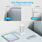 65W Fast Charging Station, Flat Plug Power Strip Tower with 12 AC Outlets & 8 USB Ports (2 PD USB-C Ports), 10FT Extension Cord, Compatible for MacBook Pro, iPhone Series.