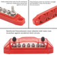 Recoil BBS25P Bus Bar 2 x M5 Studs and 5 Screw Terminals Power Distribution Block with Ring Terminals Pair Red & Black