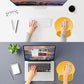 ITNRSIIET Ergonomic Mouse Pad with Wider Memory Foam Wrist Rest +17% - Curved Cushion Reduces Pressure 20%, Pain Relief, Non-Slip, Smooth, Cute Colors, 9.85 x 9 in, Yellow Gradient