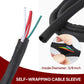 Black Braided Cable Management Sleeves Wire Loom Tubing Cord Protector Self-Wrapping (3/8"-30Feet)