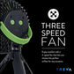 Treva 5 Inch Tripod Fan with Built-In Light and Attachable Phone Mount, Rechargeable 3-Speed Mini Fan with Handle for Travel, Camping, Outdoors