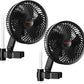 Spider Farmer 2-Pack Grow Tent Clip Fan 6", EC Motor, Custom 10 Dynamic Wind Speeds and 10-Level Oscillation, Weatherproof IP-54, Powerful Airflow but Quiet for Hydroponics Circulation Cooling