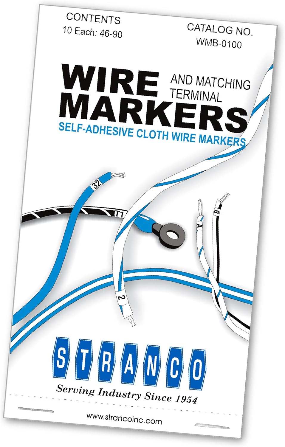 Premium Wire Marker Book for Cable Management, Vinyl-Coated, High-Tack Adhesive, Electric Panel Wire Label Stickers - 10 Pages, 1 Book, Numbered 46-90 (Pack of 25)