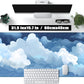 Aesthetic Blue and White Puffy Clouds Desk Mat, XXL Large Kawaii Blue Extended Gaming Mouse Pad with Stitched Edges, Cute Big Laptop Keyboard and Mouse Mat for Women Office Decor Mat 31.5x15.7 in