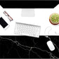 Dynippy Thin Extended Gaming Mouse Pad （31.5 * 11.8 * 0.08 inch） with Stitched Edges Large Mousepad Long XXL Keyboard and Mouse pad Desk Mat for Gaming Office & Home - Black White Marble