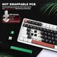 YUNZII B75 PRO Wireless Mechanical Keyboard,75% Layout with Knob,Hot Swap Gasket Custom Structure,Creamy Pre-lubed Switches,RGB Backlit,Bluetooth/Type-C/2.4G for Win/Mac(Milk Switch,Black)